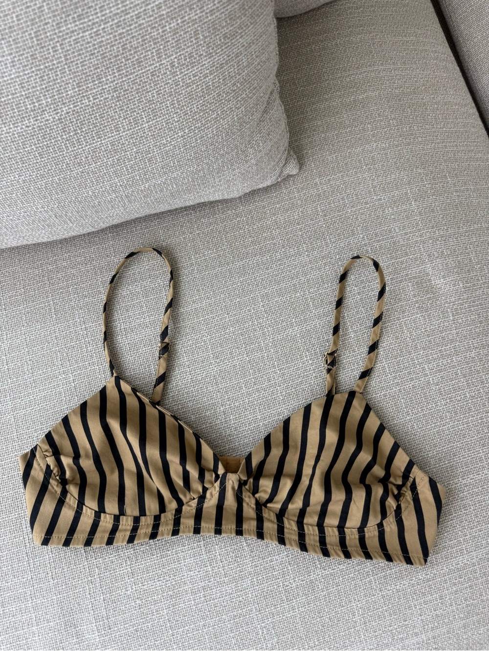 DISSH Beige and Black Striped Bralette